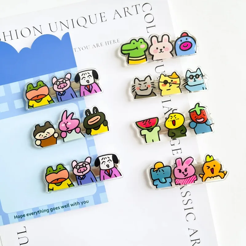 12PCNew Girl Cute Colorful Drop Shape HairClips Sweet Hair Clip Kids Hair Clip Slip Clip Custom Acrylic Hair Clip view 2