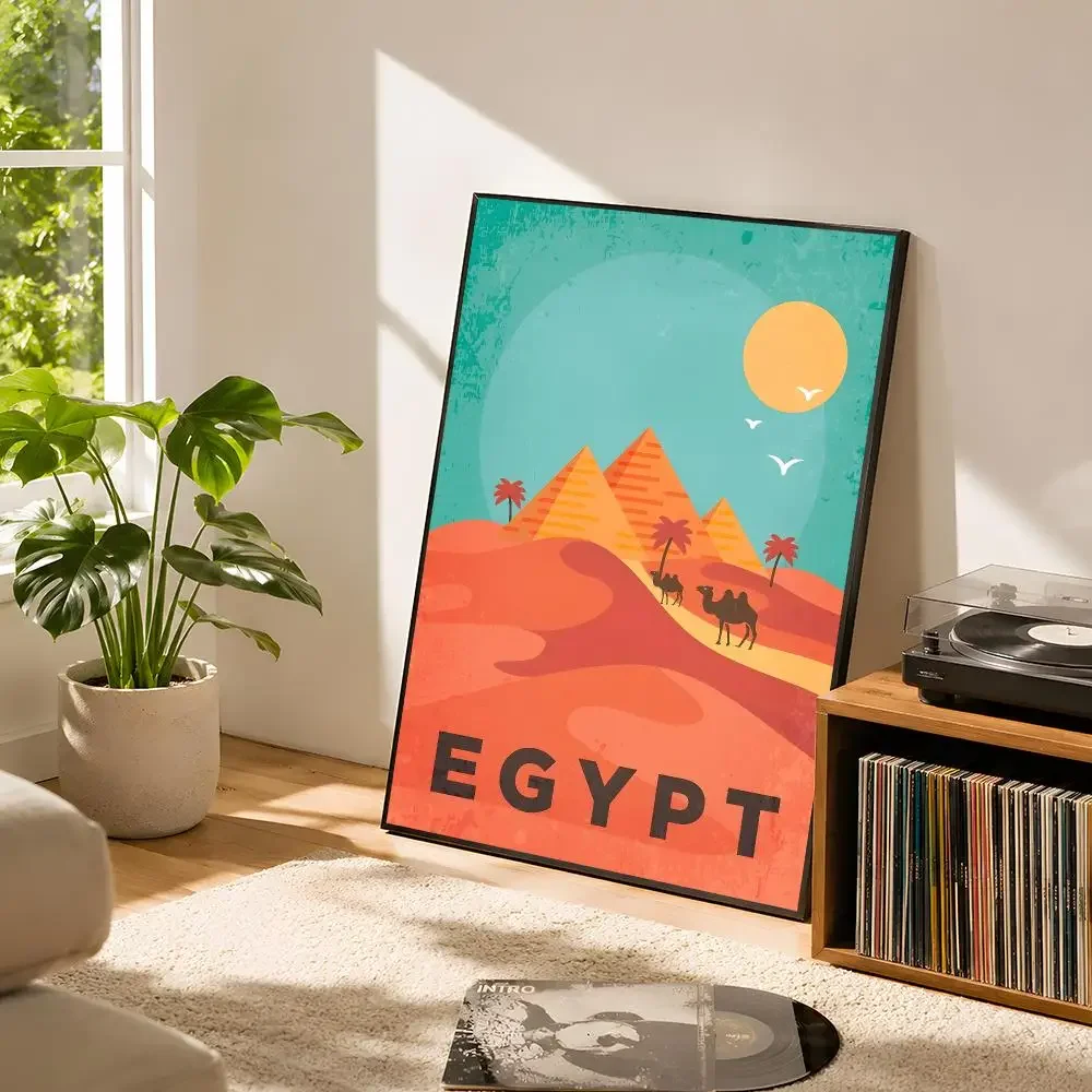 The Majestic Pyramids Of Giza Egypt And The Great Sphinx Of Egypt Poster Matte Wall Art Removable Home Room Decoration