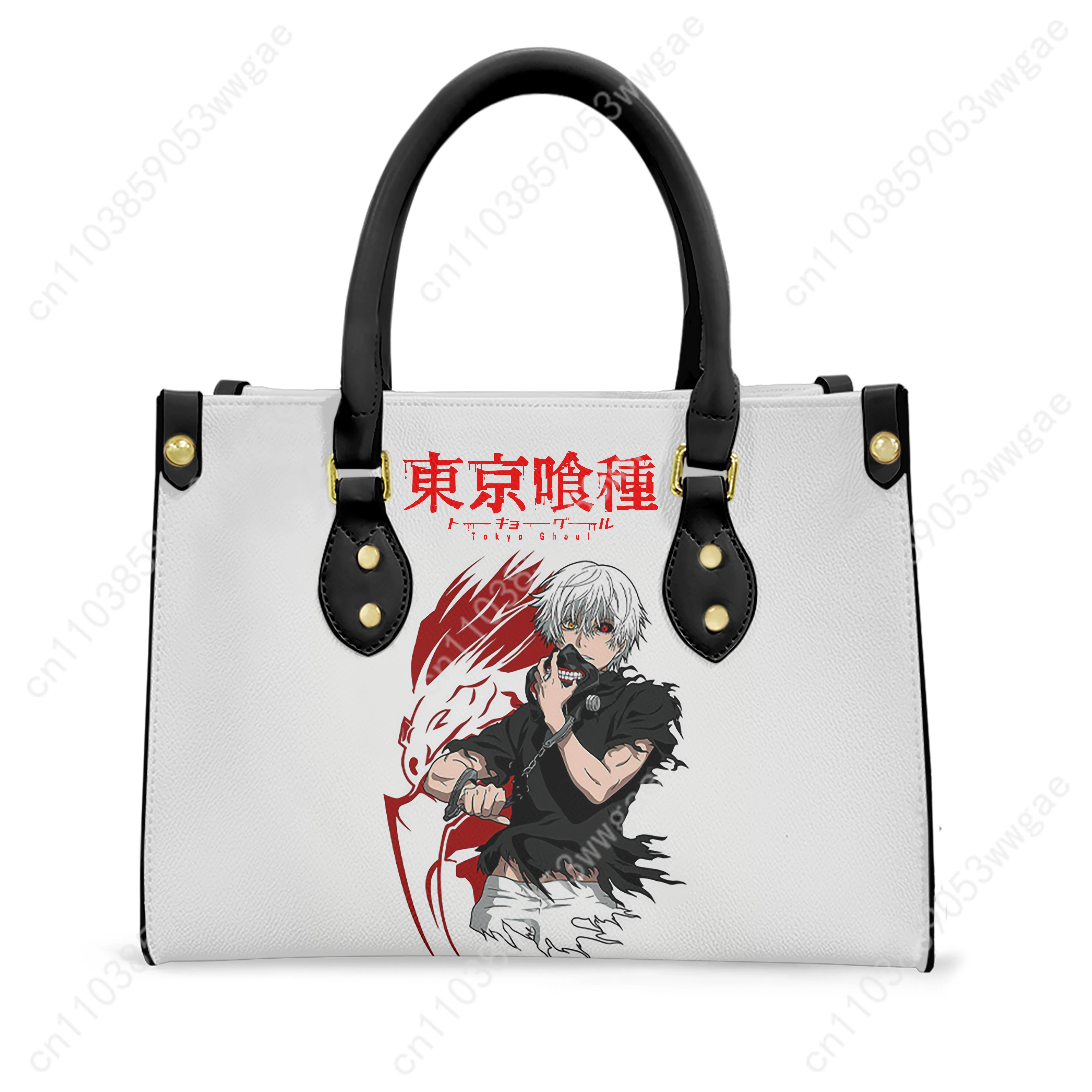 Tokyo Ghoul Tote Bags Purse Women Man Fashion Personalized Text Image PU Leather Customized Handbags Commuter Shopping Gift Bags