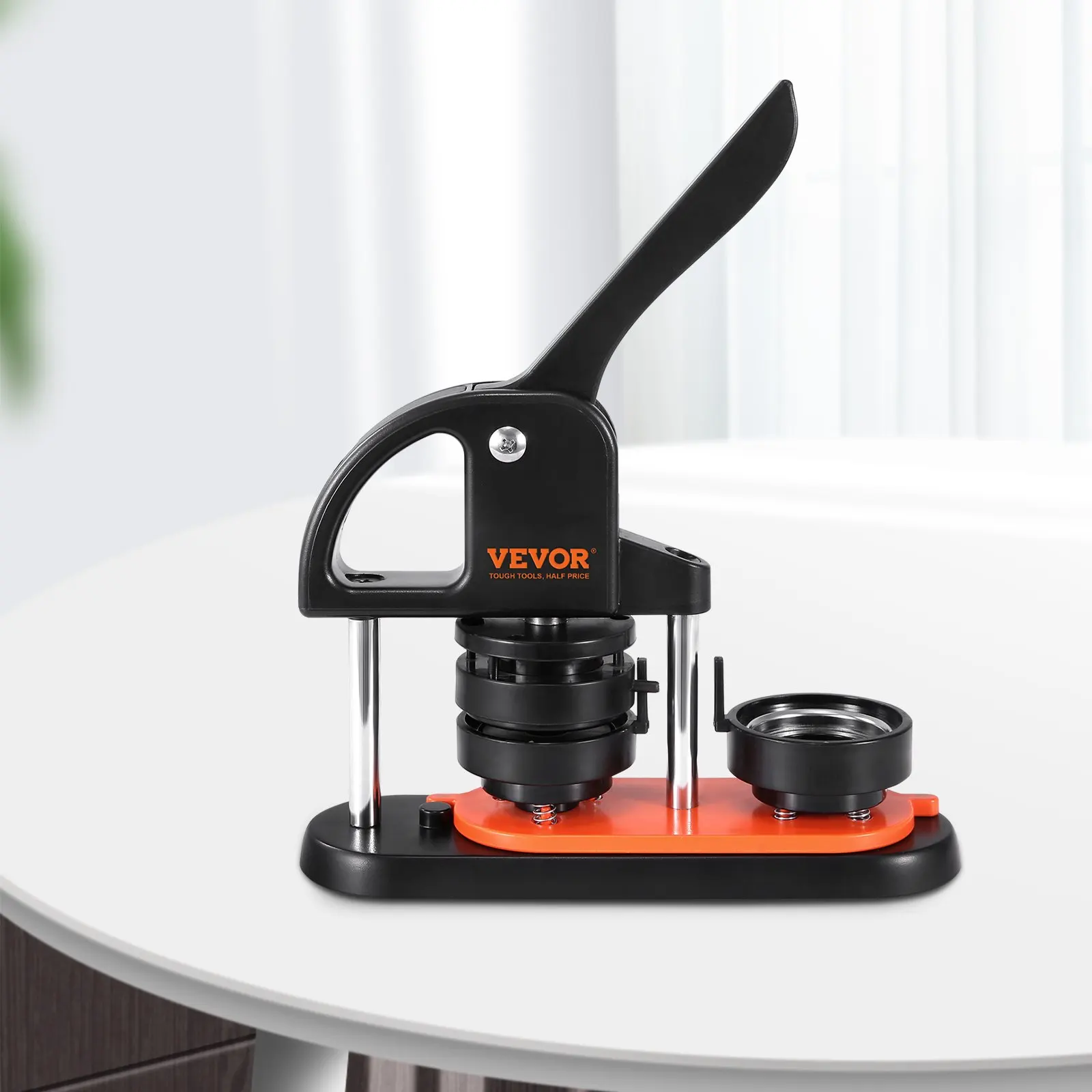 Button Maker Machine, 2.28 Inch 58mm Pin Maker With 100pcs Button Parts, Ergonomic Arc Handle Punch Press Kit, Button Maker