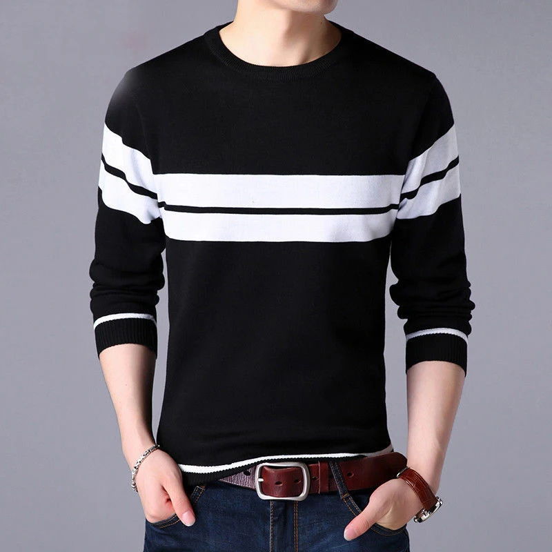 

2023 Autumn Casual Comfortable Loose Vintage Striped Sweater Men's Long Sleeve Pullover Men's Warm Fashion Gentlemen's Wear