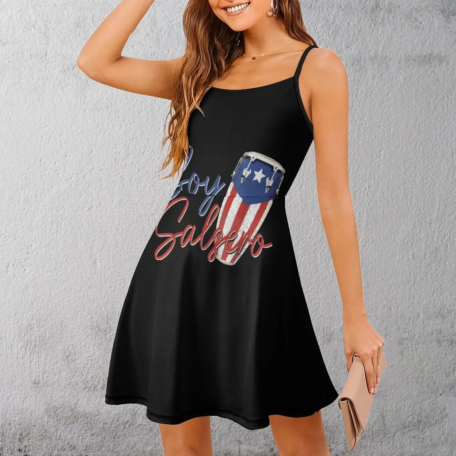 

Экзотический дизайн барабана сальсы, женское платье на бретельках, новинка, женская одежда для отпуска, уникальное платье