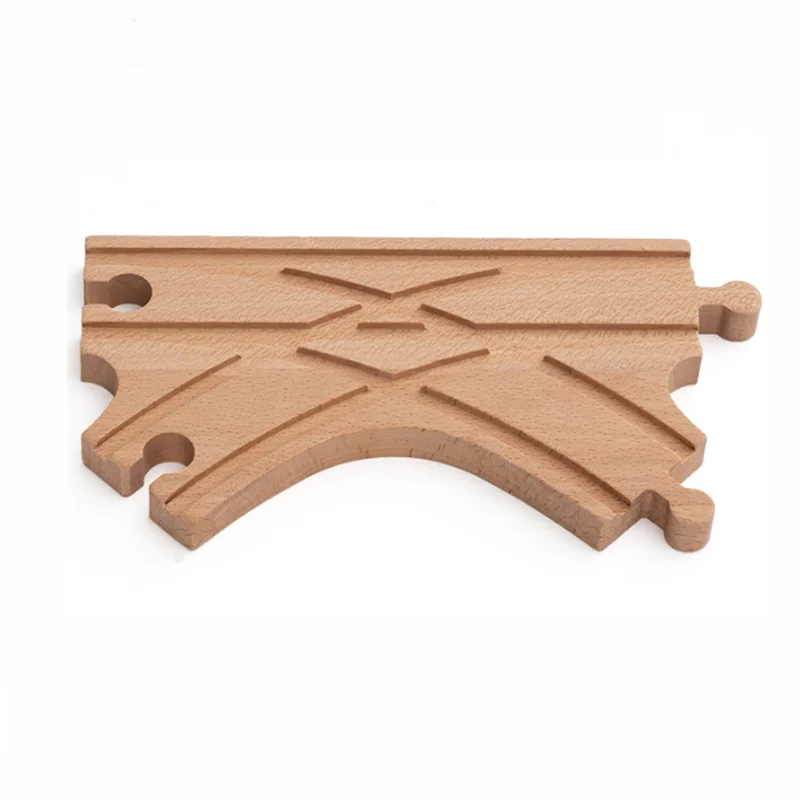 New Wooden Train Track Accessories Rail Station Curved Track Expansion Tracks Compatible with All Major Train Brands