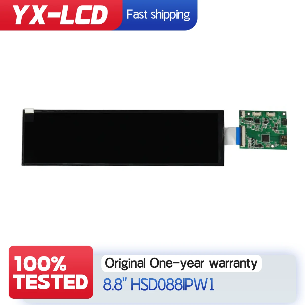 

100% Tested Original 8.8 Inch 1920x480 Bar Screen HSD088IPW1 LCD Display With Board