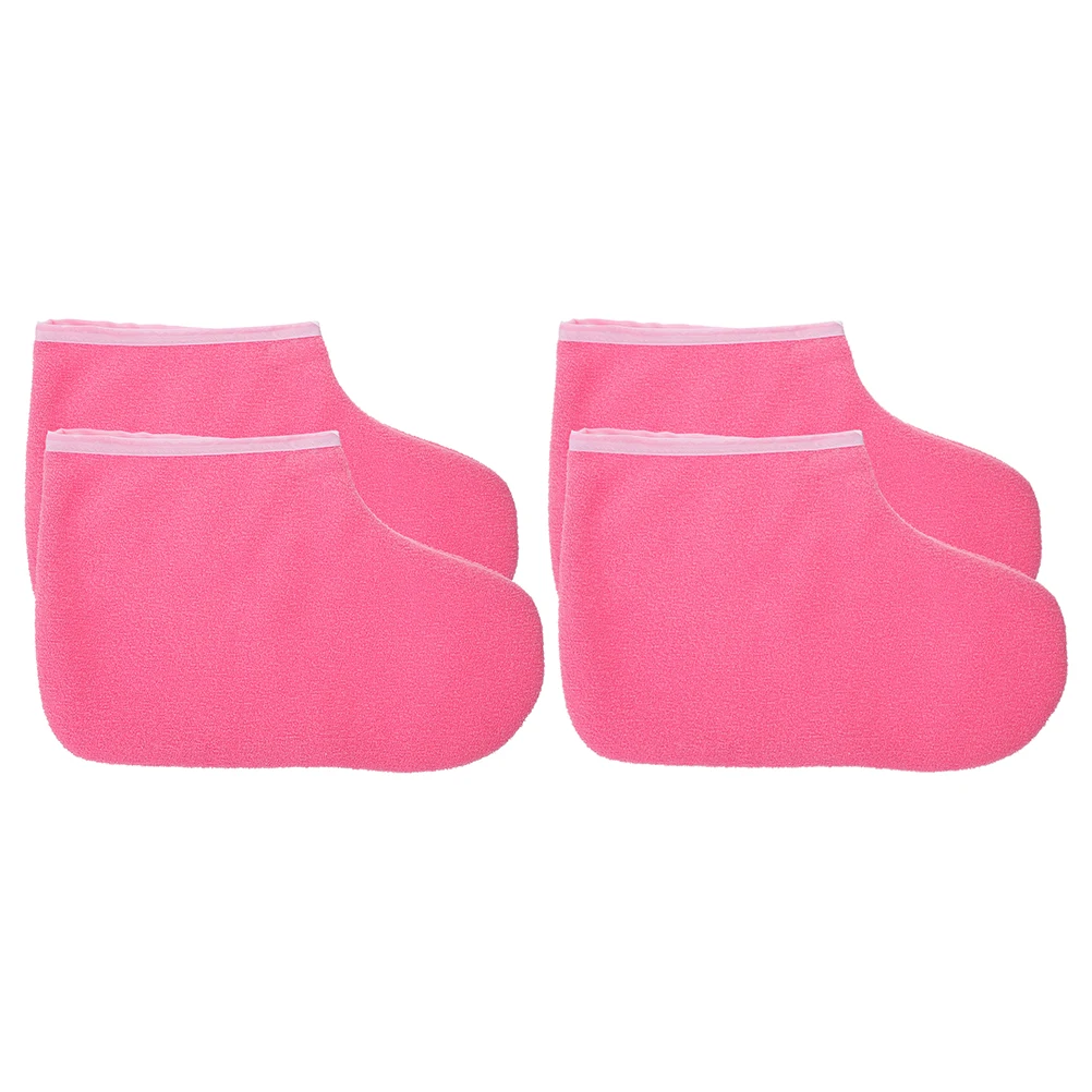 2 pares de cubiertas de para pies de parafina, calcetines hidratantes para Spa, bolsas de baño de cera, forros de terapia, calzado hidratante reutilizable para el cuidado de los pies y las manos