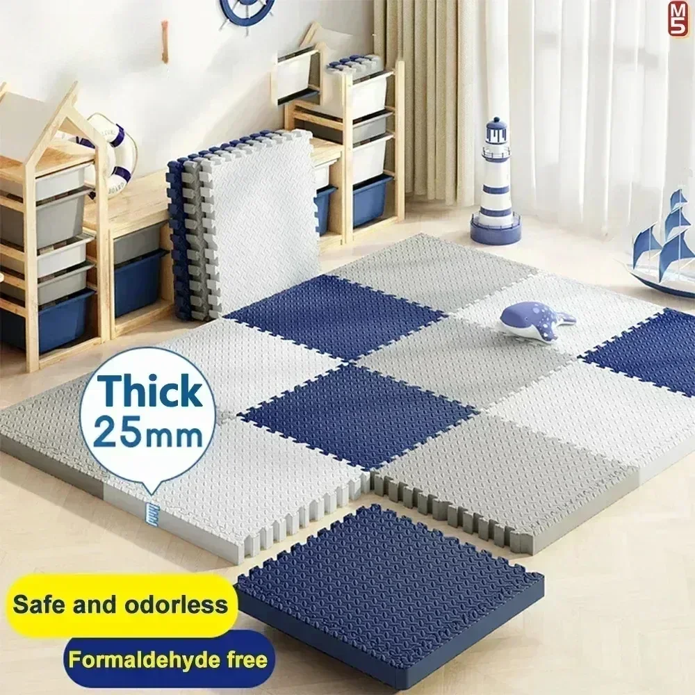 Baby Children\'s Room Game Mat 2.5cm Thick Carpet Soundproof Playing Activity Gym Mat Puzzle Environmental Protection Mat