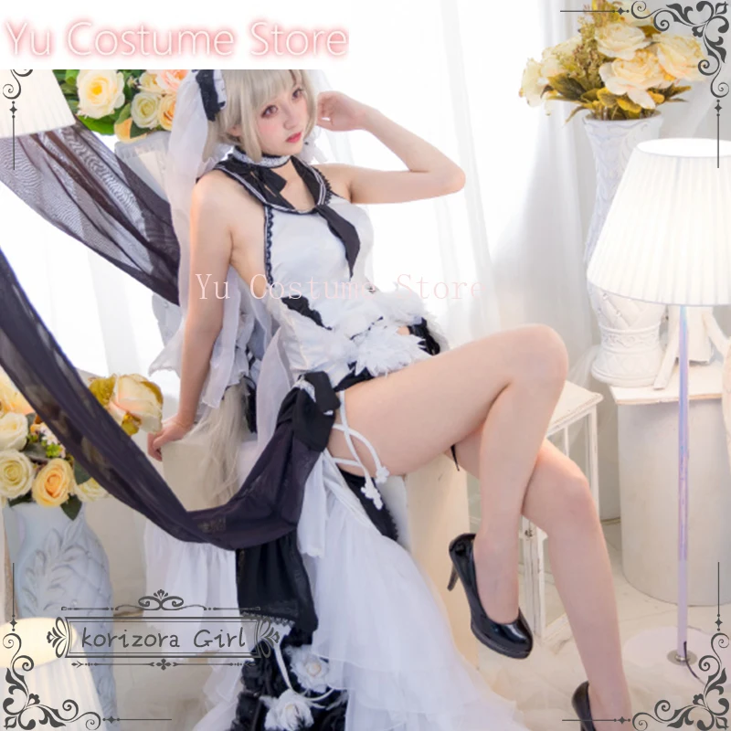 Anime! Azur Lane HMS Formidable Elegant Wedding Dress Uniform Cosplay Costume Halloween Party Role Play Clothing For Women NEW