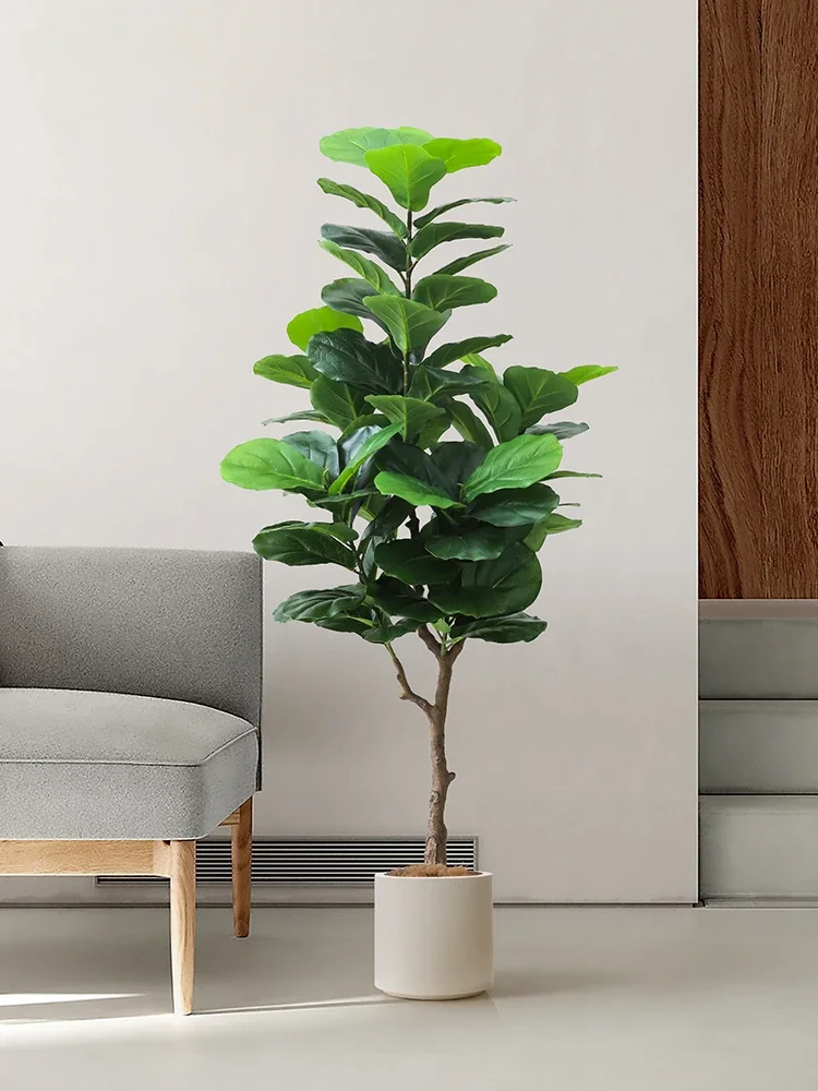 Simulation Plant Pot Harp Leaf Banyan Tree Fake Green Plant Large Bonsai Indoor Floor Display Home Decoration