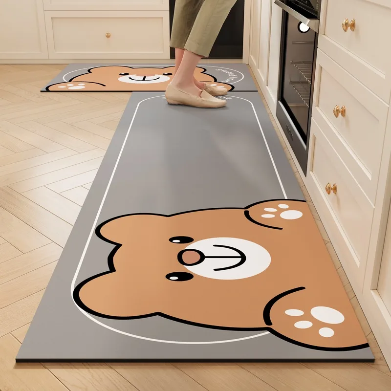 Kitchen Floor Mat Absorbent Non-slip Carpet Water-absorbent Rug Quick-drying Soft Diatom Mud Foot Mats Home Decoration 주방 카펫