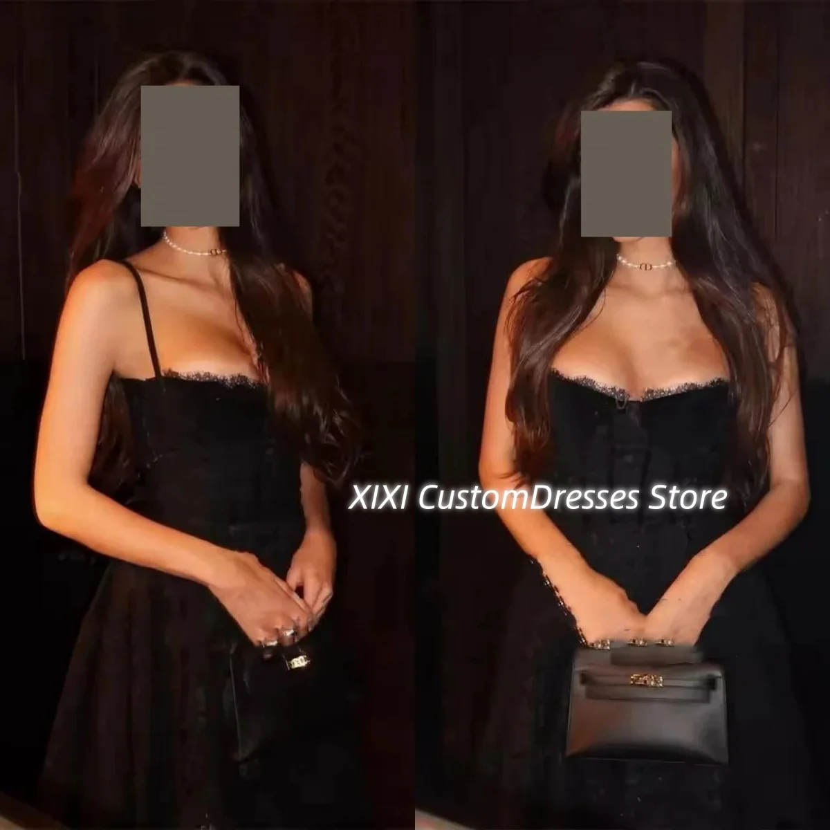 

Prom Dresses A-Line Off-The-Shoulder Customize Ankle-Length Ruffle Elegant And Pretty Women'S Dresses Zipper Up Spaghetti Straps