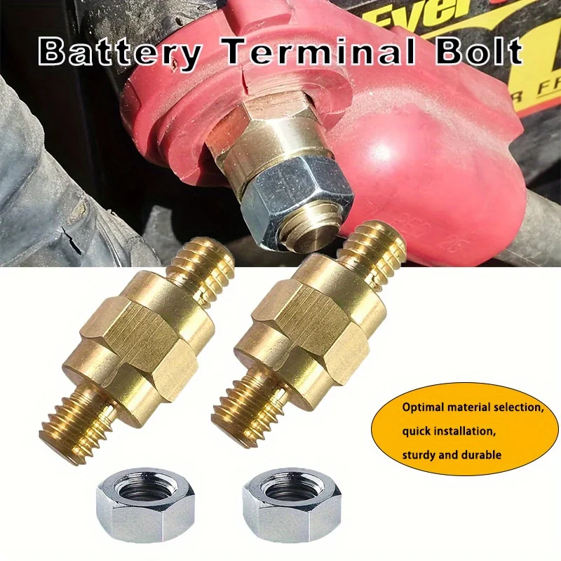 Heavy-duty Brass Battery Terminal Connectors 3/8-16 Threaded Seamless Installation for Assorted Car Series Safe Connection