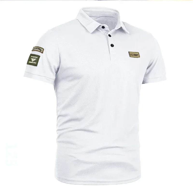 M-5XL Summer New Men\'s Short Sleeve Polo Shirt Icon Splicing Casual Lapel Short Sleeve T-shirt