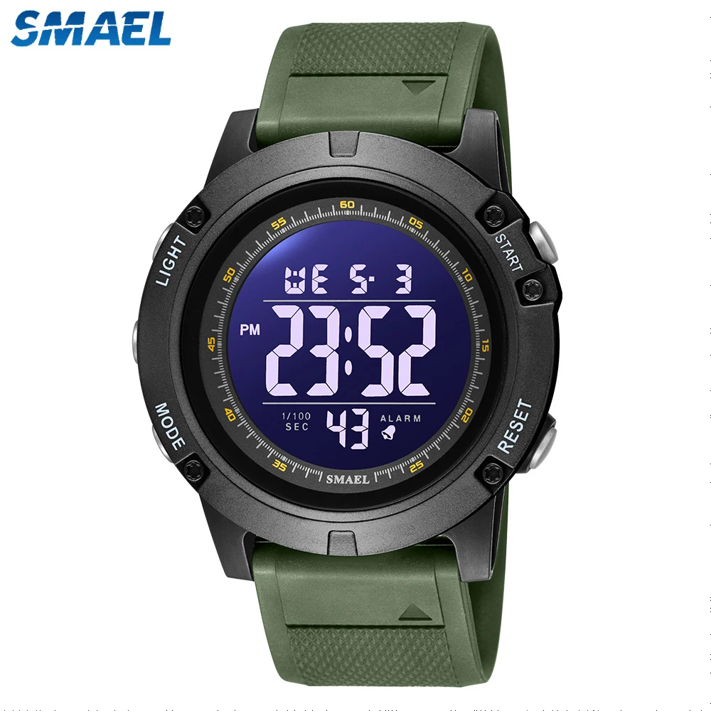 SMAEL Youth Digital Sport Watches for Men Waterproof Stopwatch LED Electronic Back Light Alarm Wristwatch Male Gifts