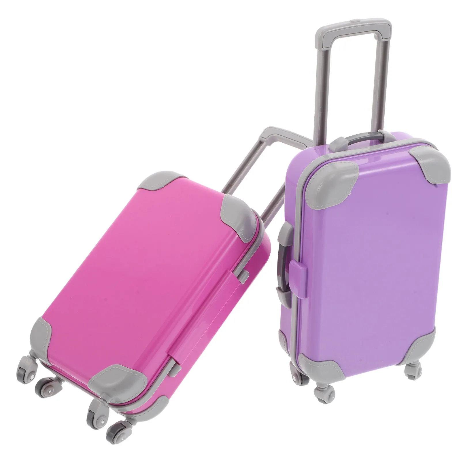 2pcs-kids-suitcase-pink-mini-rolling-hard-shell-luggage-handle-fit-18-inch-travel-gear-pretend-play-travel-case-for-children
