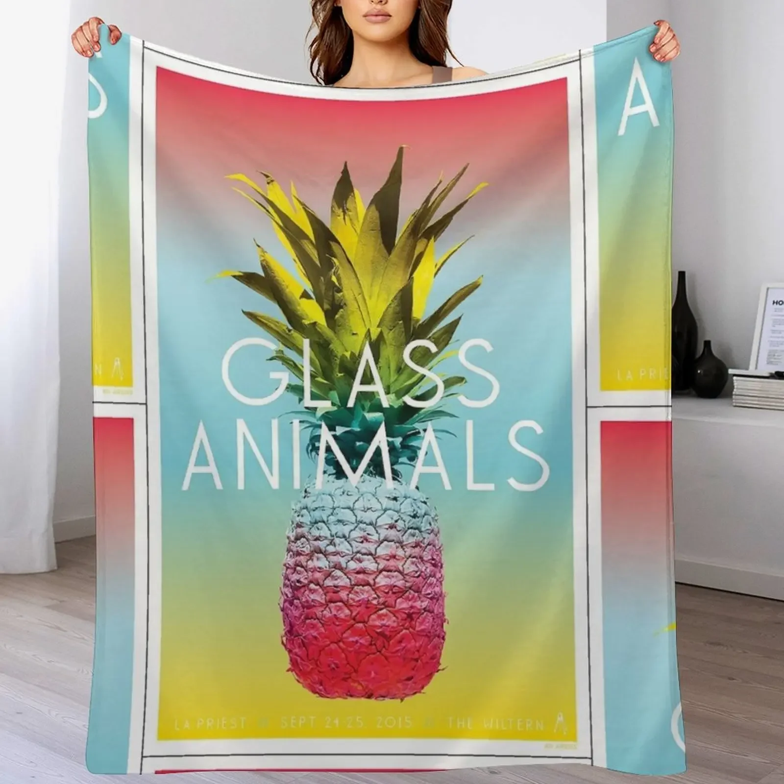 Glass Animals Tour Poster Throw Blanket Machine Washable Soft Warm Blanket