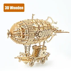 Ury 3D Puzzle in legno Retro Airship Balloon Car Steam Age Assembly Model Game for Children Adult fai da te Toys kit decorazione regali