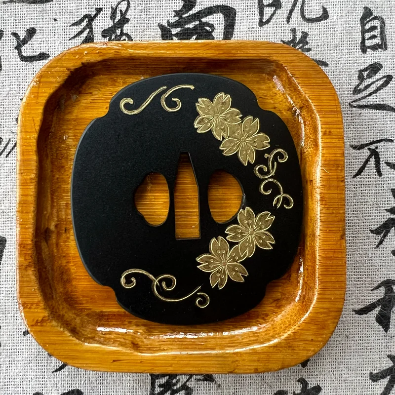 Espada de ferro forte parte lâmina guarda tsuba casa decorar flor de cerejeira para sabre japonês katana afiado