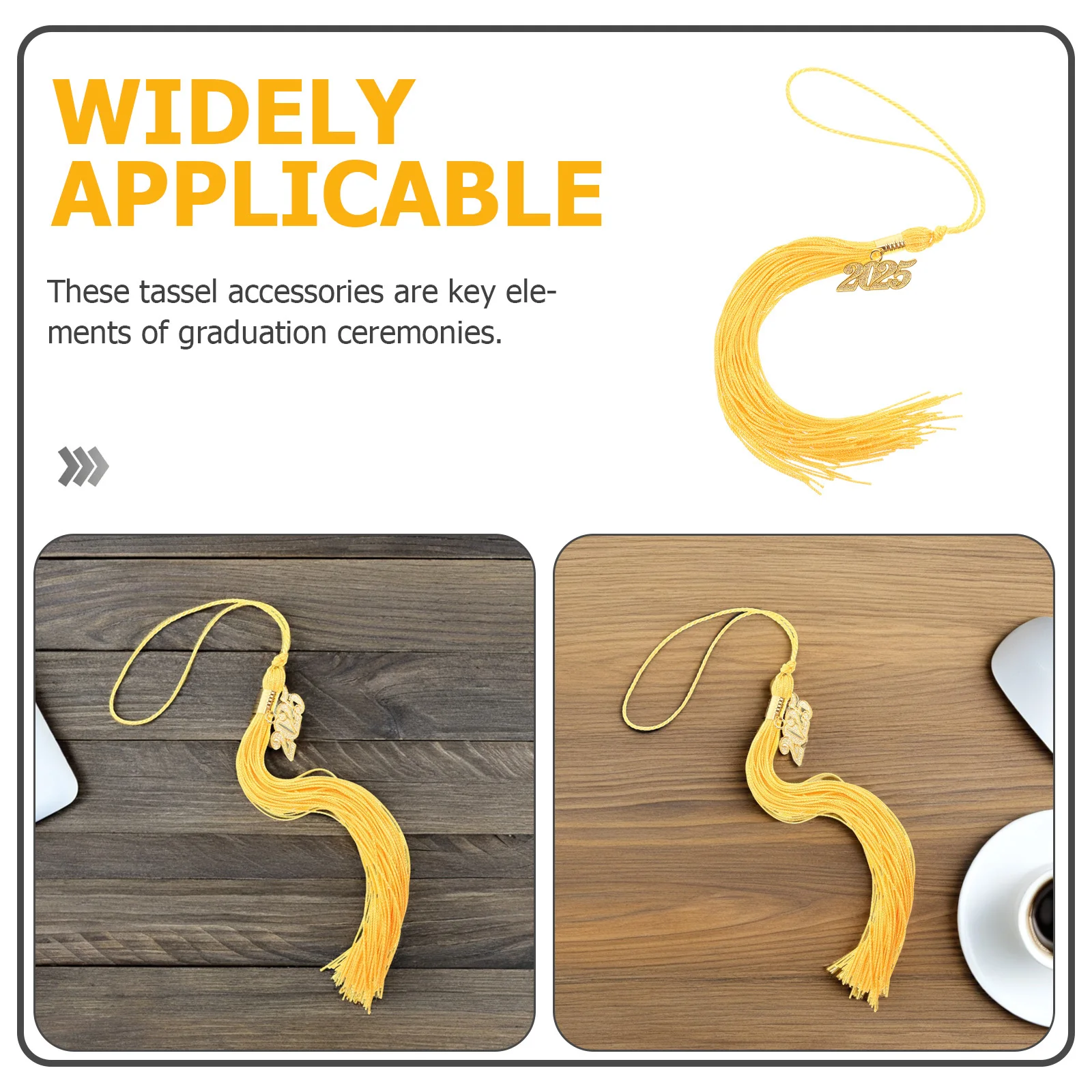 2025年卒業式帽子ペンダントタッセルチャーム、精巧に作られたポリエステル製の帽子飾り、卒業式の必需品