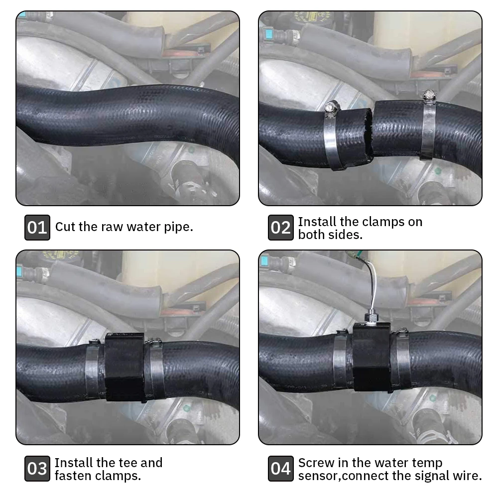 Indicatore della temperatura dell'acqua nera temperatura del radiatore sensore del tubo del giunto della temperatura dell'acqua 18MM 20MM 22MM 24MM adattatore per tubo flessibile