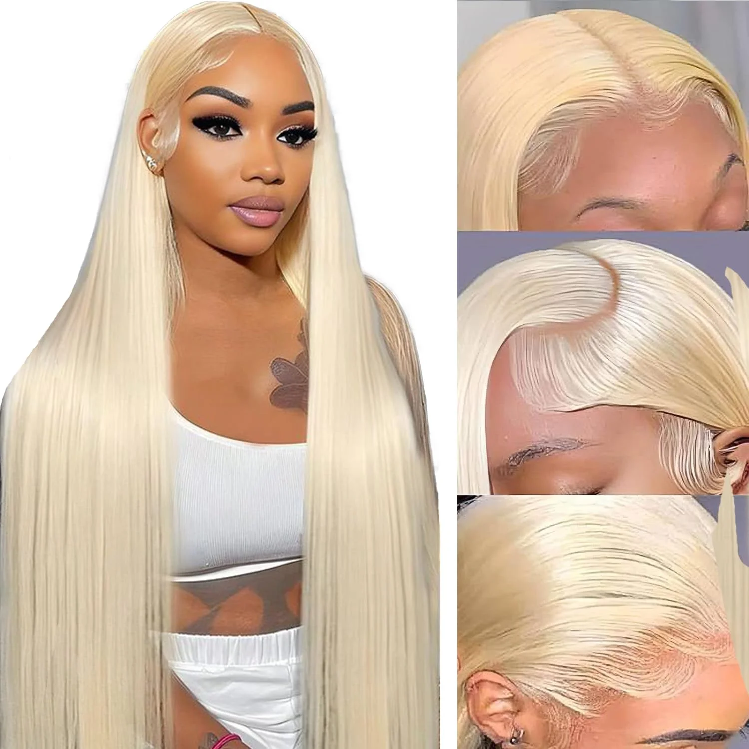 

613 Blonde Lace Front Wig Human Hair 13x4/13x6 HD Transparent Lace Frontal Wig Straight Pre Plucked Lace Wig Natural Hairline