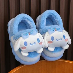 2024 New Winter Warm Cute Cartoon Indoor Mule Soft Non-slip Fluffy Slippers For Women Cover Heel Slides Ladies Home Cotton Shoes