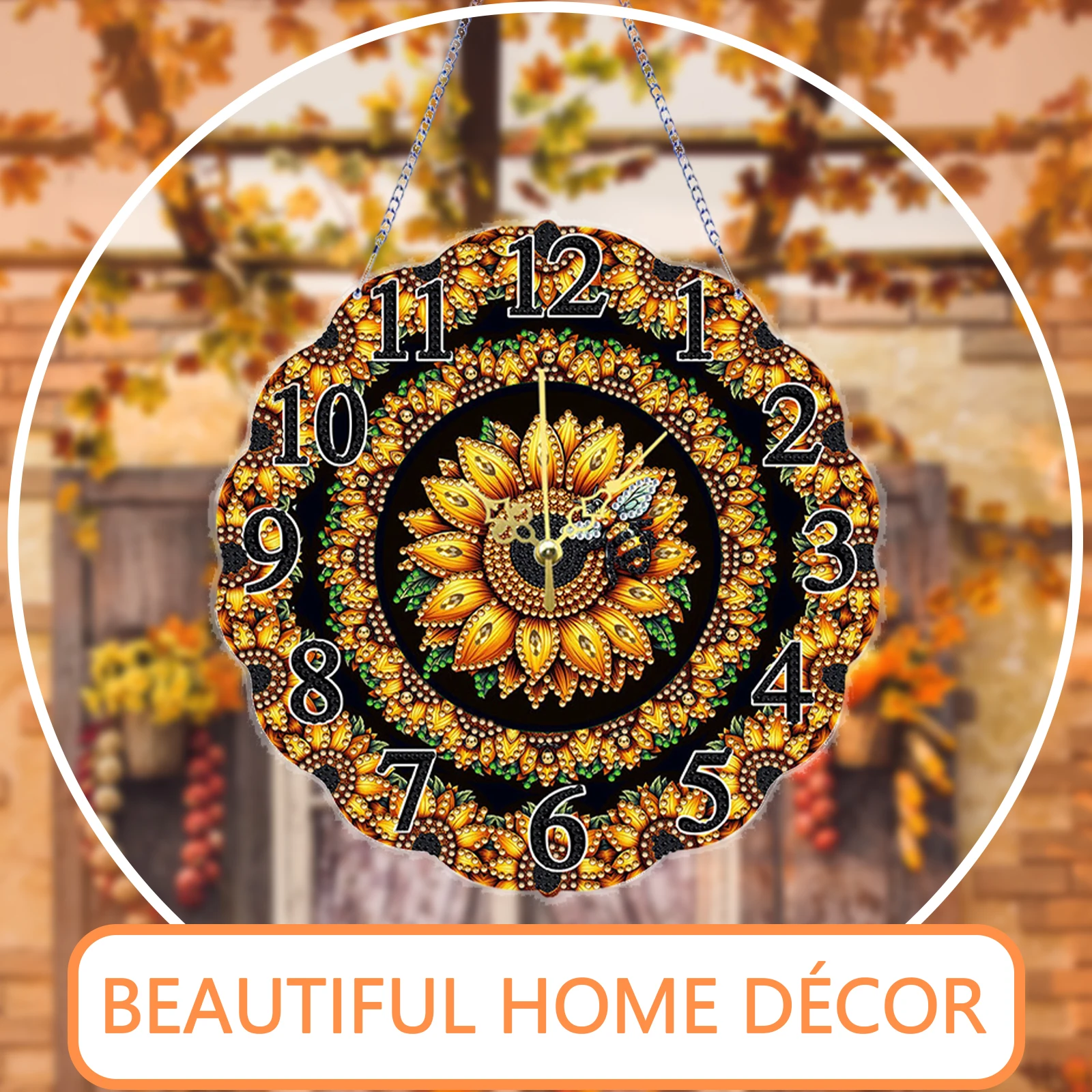Resin Diamond Painting Clock Ornament Classic Style Home Decor Art Craft Unique Shaped Diamonds for Gift and Decoration - view 2