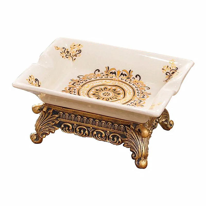 صندوق صابون المرحاض السيراميكي العتيق، أطباق الصابون اليدوية العملية الإبداعية على الطراز الأوروبي، حامل صابون الحمام #1