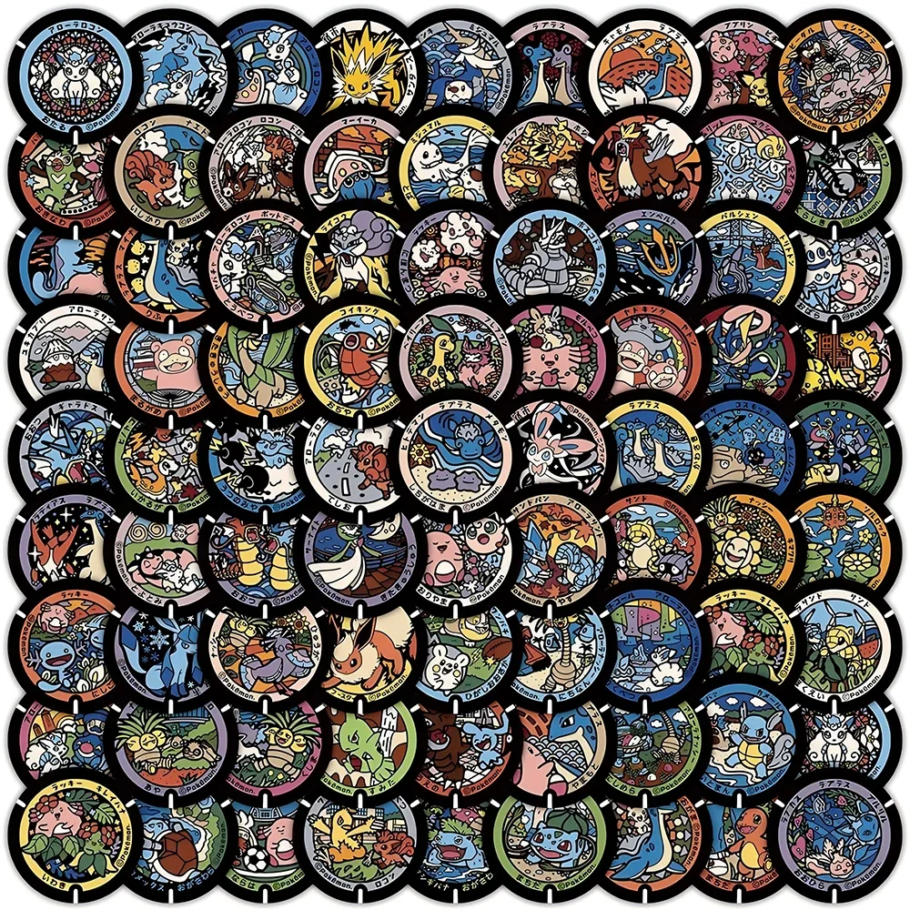 50/108Pcs Kawaii Pokemon Stickers Cute Pikachu Eevee Cartoon Decals for Laptop Phone Scrapbook Waterproof Kids Toy image 2