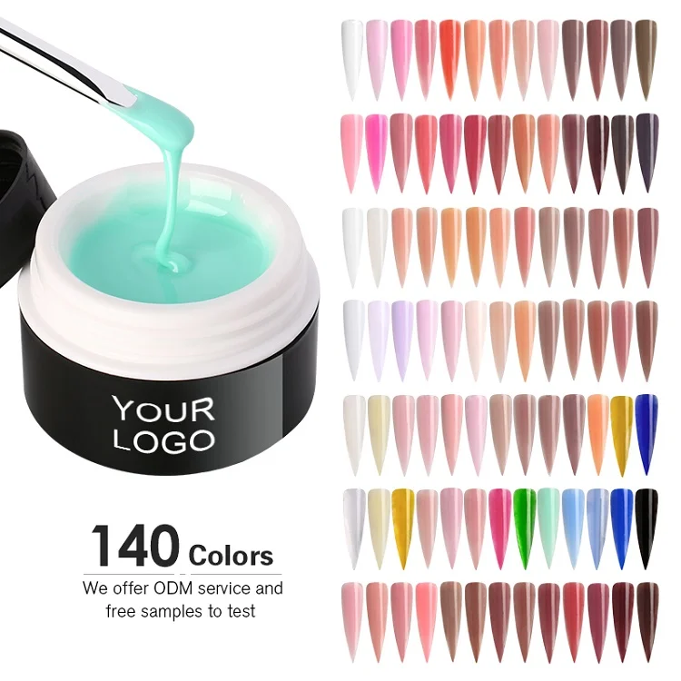 Private Label rosa Farbe Led Hard Extension Ungiftig Nude Uv 1kg Gel Nail Builder