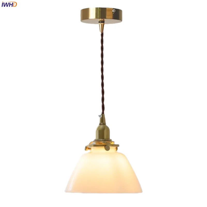 

IWHD Modern Nordic LED Pendant Lights Bedroom Bedside Bathroom Loft Home Decoration 4W Small Copper Glass Hanging Lamp Luminaria