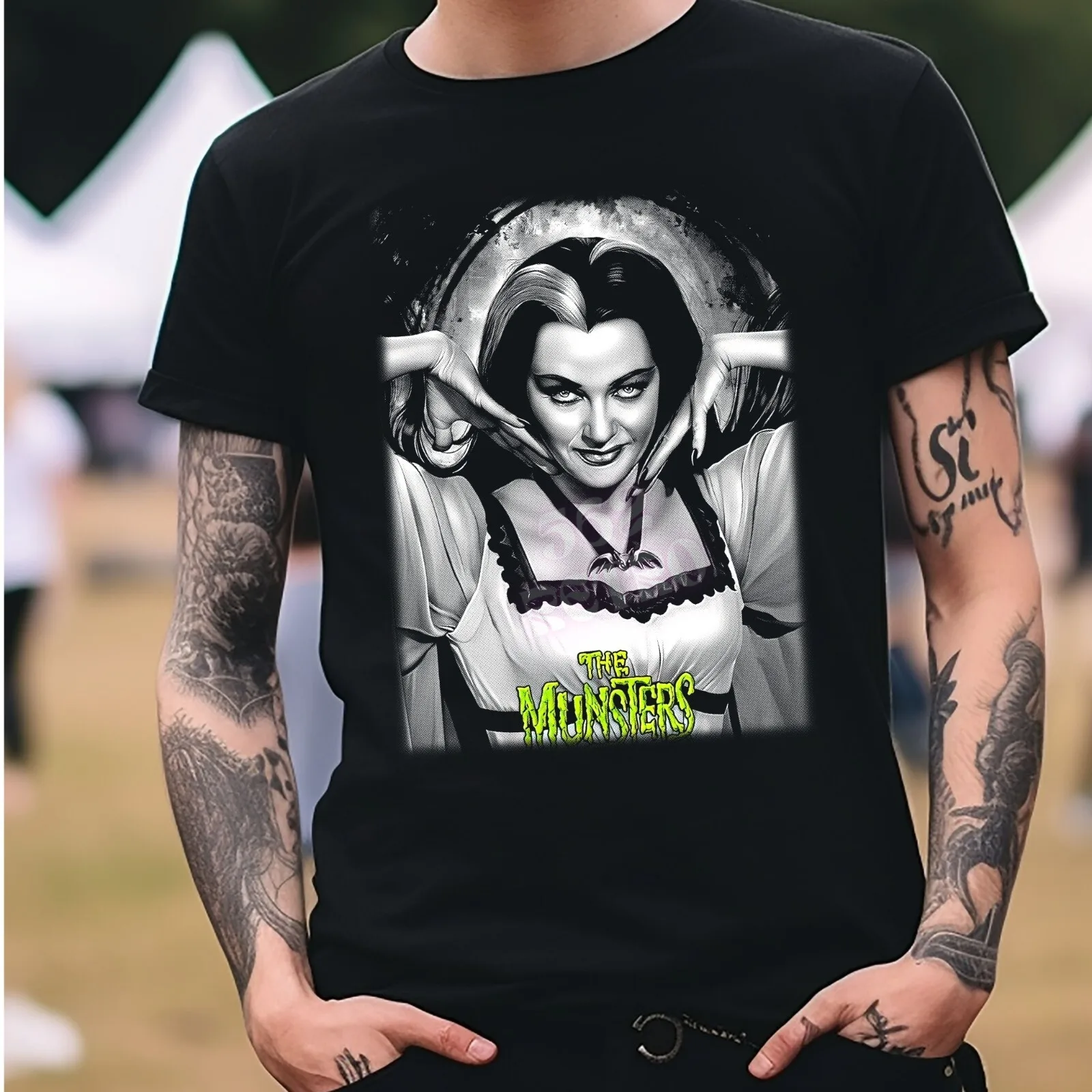 تي شيرت رعب ليلي مونستر أسود S-3XL The Munsters #2