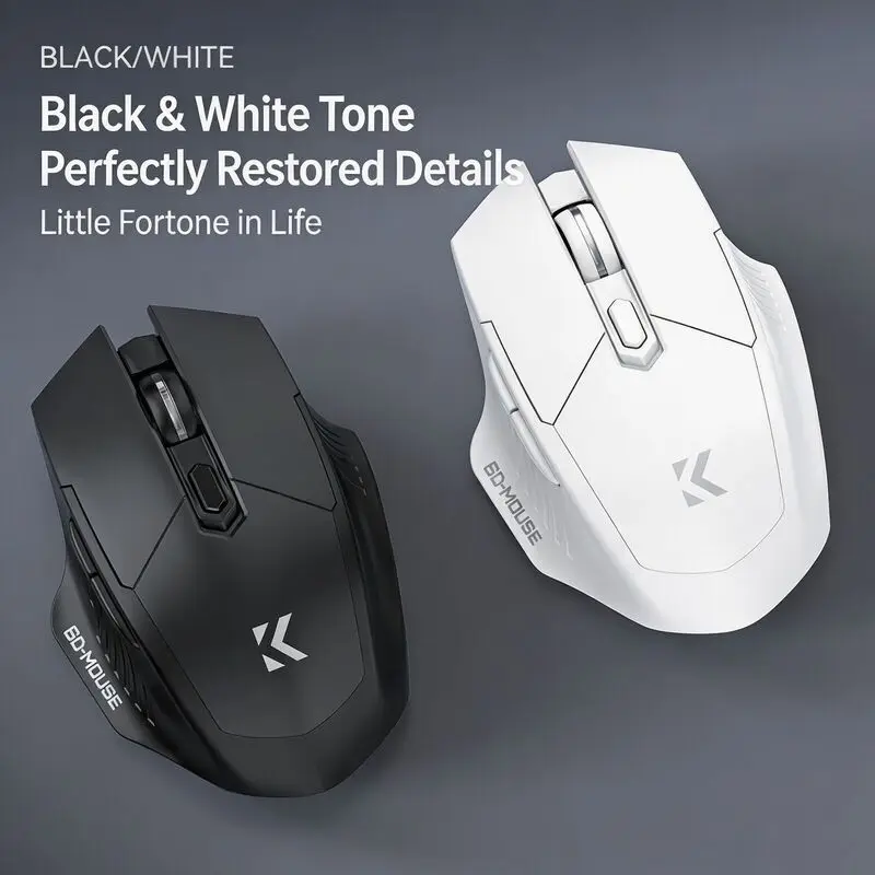 Wireless Dual Mode Bluetooth Mouse Rechargeable Ergonomic Silent RGB Light Mice Long Battery Life DPI 800/1200/1600 Lightweight