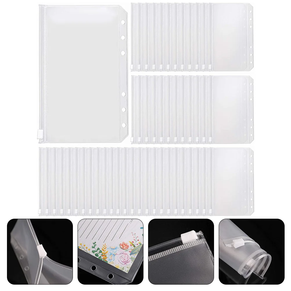 

50 Pcs Zipper Bag Bags Zippered Pouch Documents Mesh Pvc Reusable Pouches with Clear