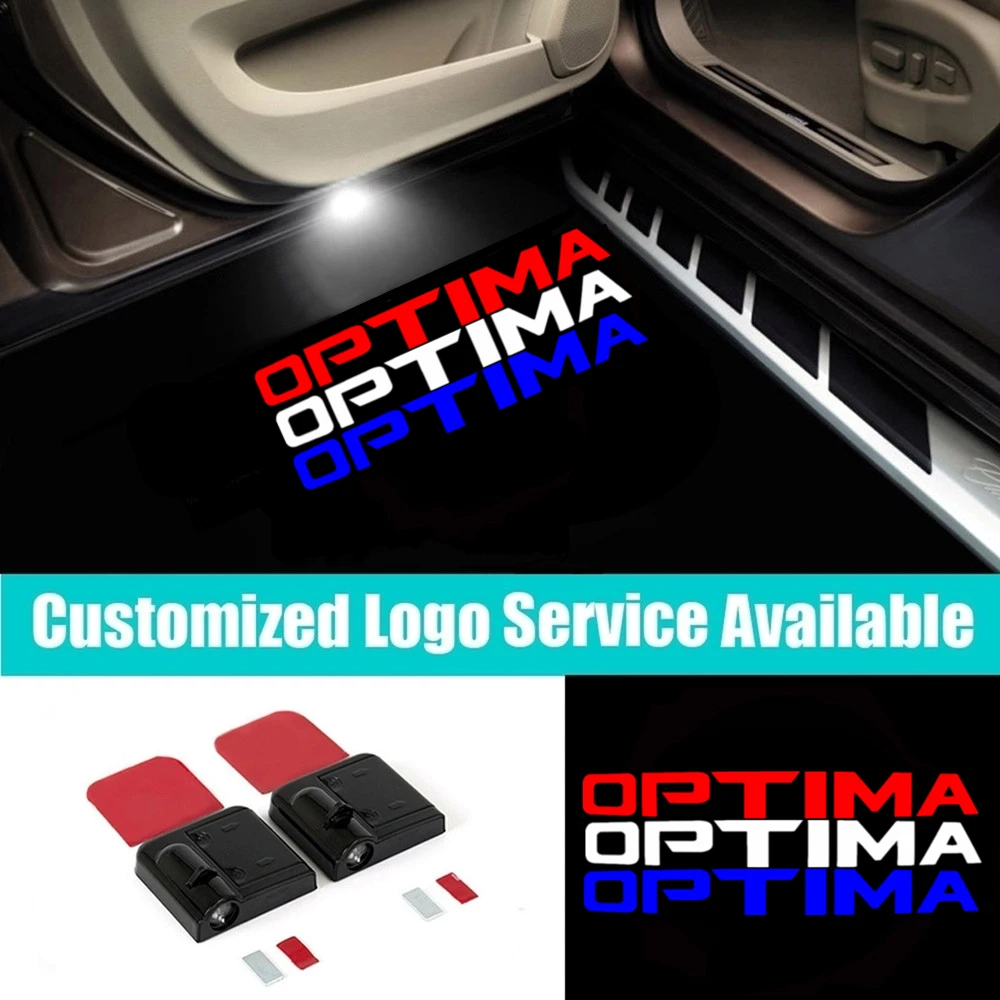 

2pcs Wireless Red/Blue/White OPTIMA LED Logo Car Door Welcome Projector Shadow Light for Optima