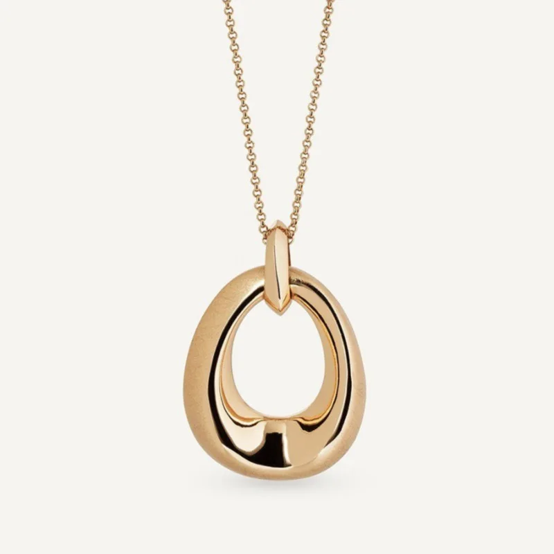

2025 fashion hot selling brand European and American geometric oval long necklace fashion minimalist gift party