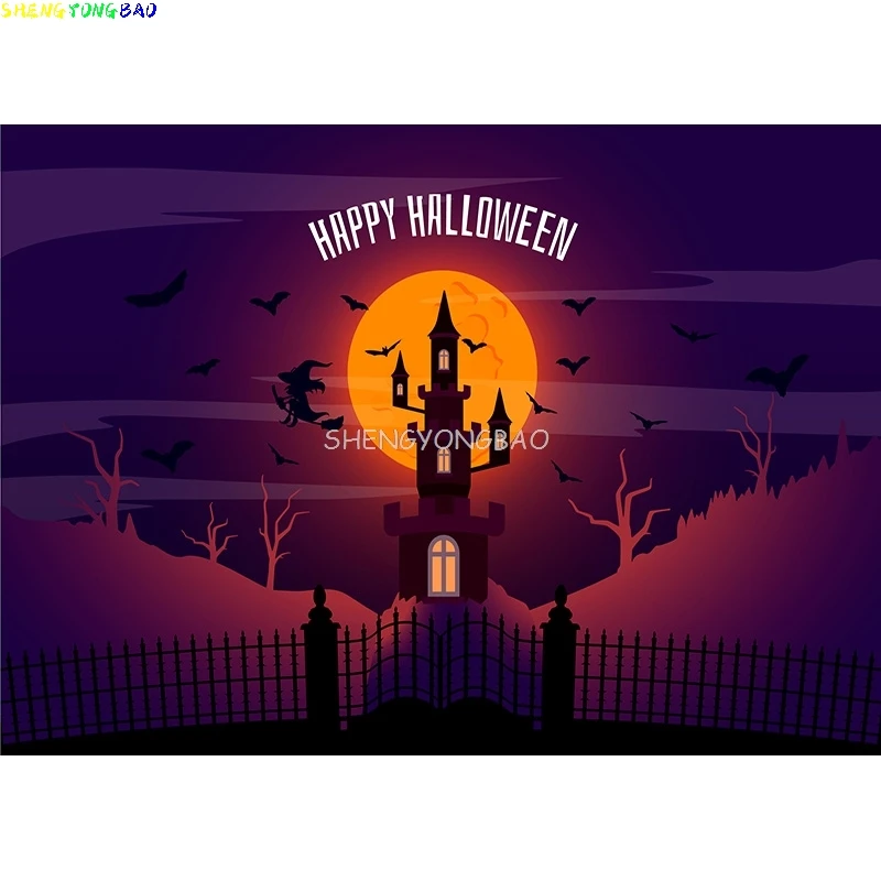 خلفية قلعة حجر القبر للهالوين ، فانوس ، صورة قمر ، تصوير فوتوغرافي ، مستلزمات استوديو الصور ، خلفية اليقطين #5