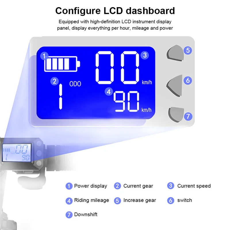 24V 250W สกู๊ตเตอร์พับชุดควบคุมไฟฟ้าสกู๊ตเตอร์ Controller จอแสดงผล LCD เบรค Accelerator คันเร่งชุด