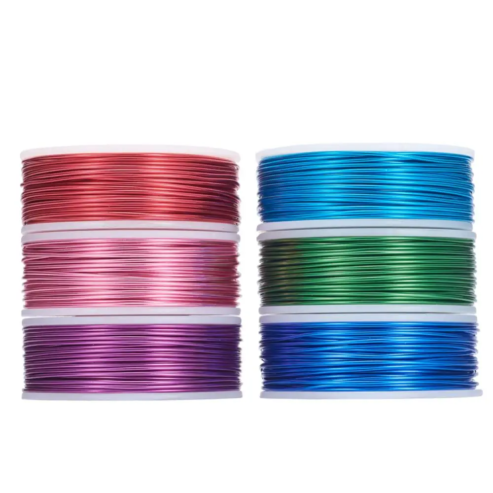 6 Rolls 18 Gauge(1mm) Aluminum Wire 450FT(138m) Anodized Jewelry Craft Making Beading Floral Colored Aluminum Craft Wire