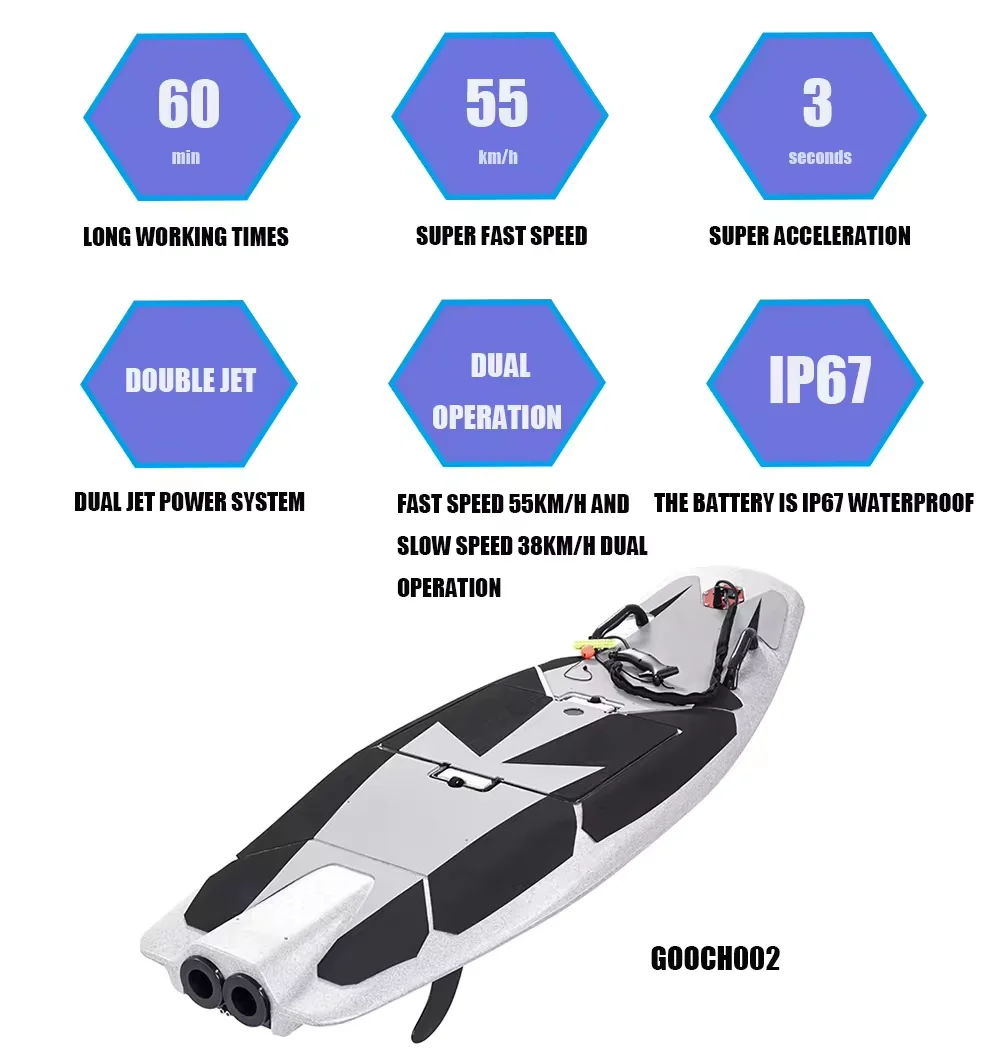 12KW-2402 electric surf board power jet board water gaming jet electric surf board max speed 55 km/h