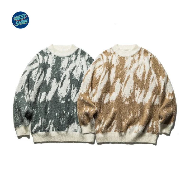 

WESTSHAN Premium Quality EU US Size Luxury Active Outdoor Street Wear Vintage Y2K Round Neck Men Sweater