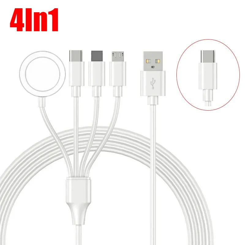 4 In 1 Magnetic Wireless Charger USB Type C PD Charging Cable Fast Watchfor iPhone 14 /Android Apple Watch iWatch 1-9 Ultra SE