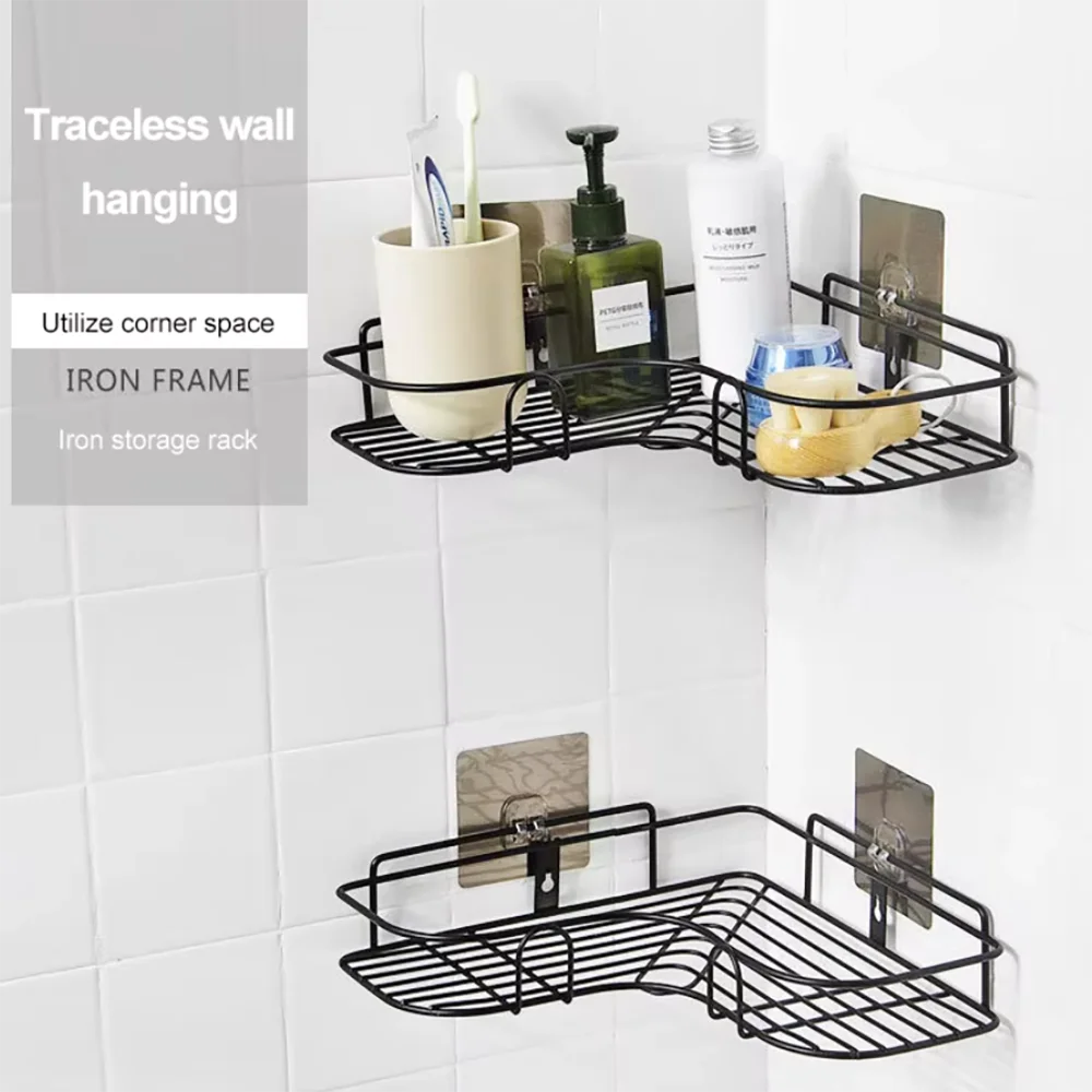 

Iron Triangle Rack For Kitchen Bathroom Storage Rack Thickened Love Corner Rack Storage Rack Durable