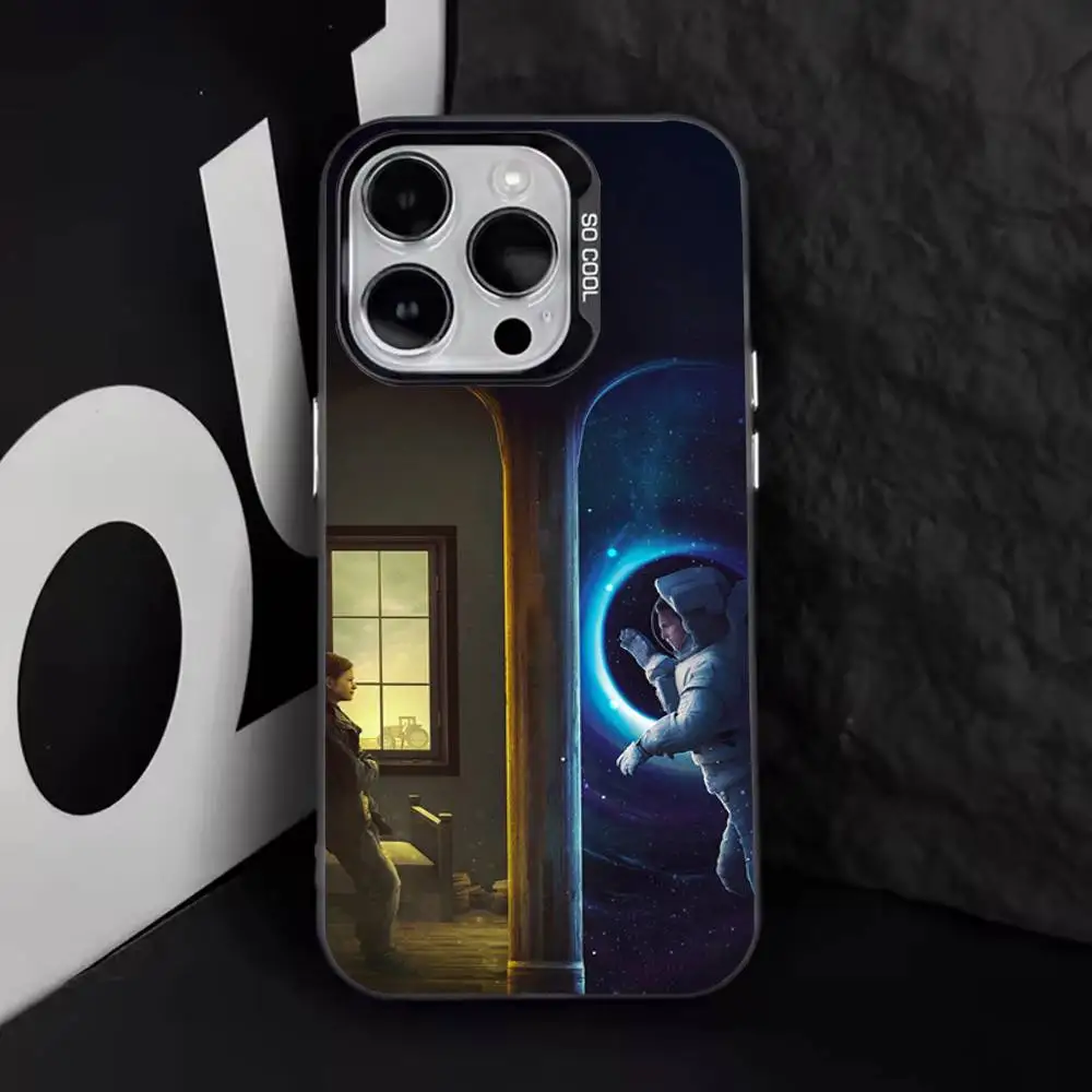 F-Film I-Interstellar映画 iPhone 17、16、15、14、13、12、11、Pro、Max、Plus、E、Air、Mini用 ブラックTPUカバー