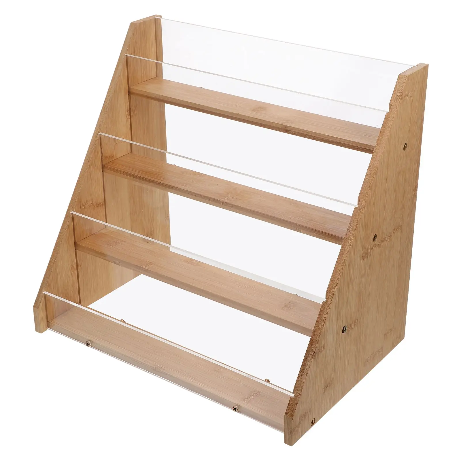 

Bamboo Acrylic Greeting Card Organizer Postcard Display Stand Storage Rack Birthday Wedding DIY Photos Holder