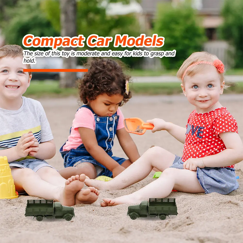 

12Pcs Military Truck Simulation Easy-Grip Kids Playthings Sand Table Decorative Children's Accessory Truck Toy