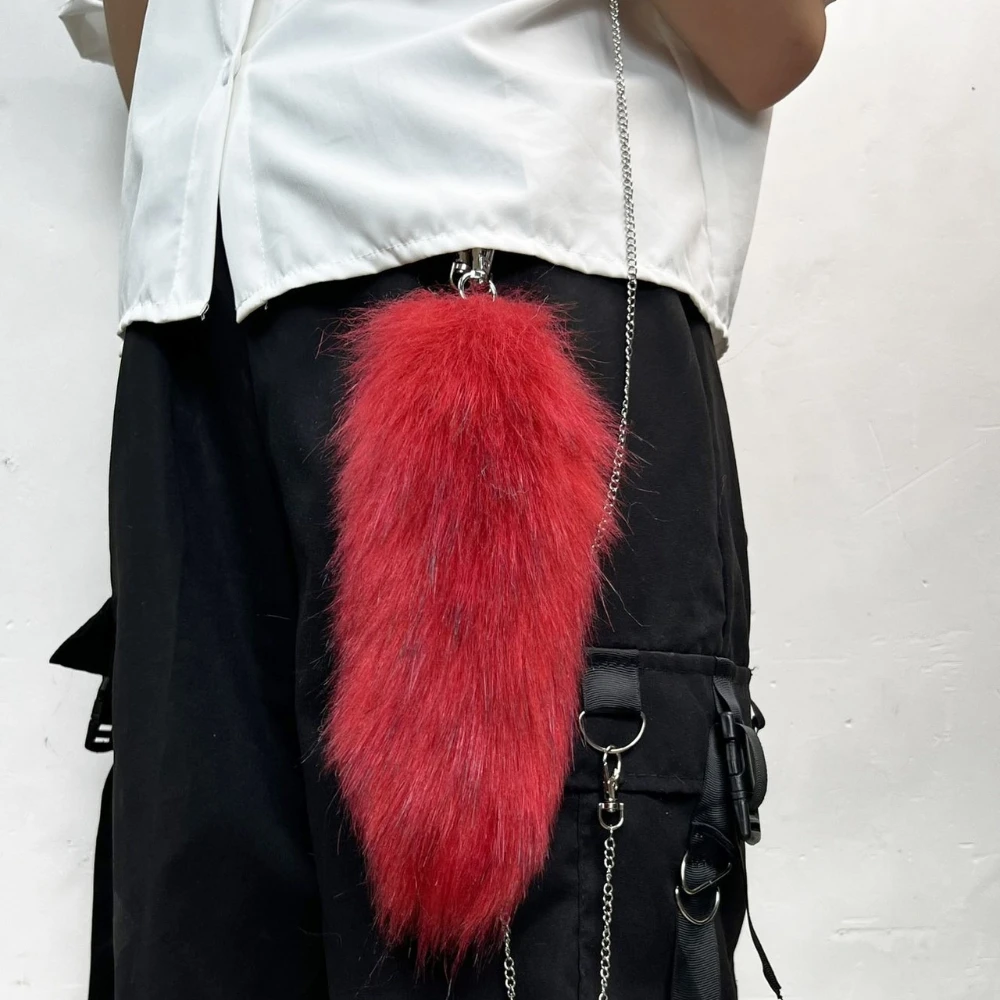 Faux Fox Fur Tail Keychain for Bags and Accessories
