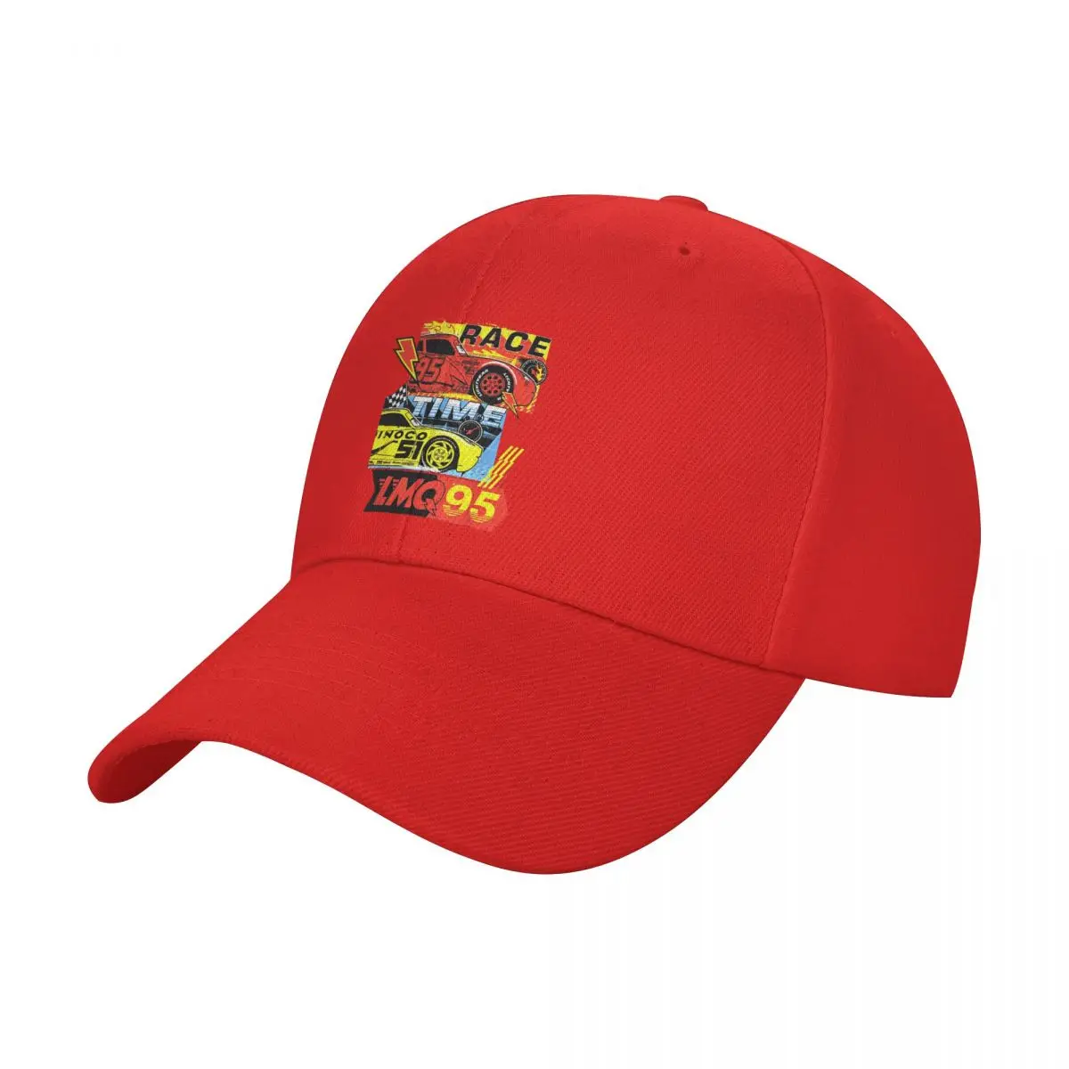 Cars Race Time Lightning McQueen Racing Cap Men Women Outdoor Hat Sun Caps Fishing Hat Adjustable Polyester Baseball Cap Summer