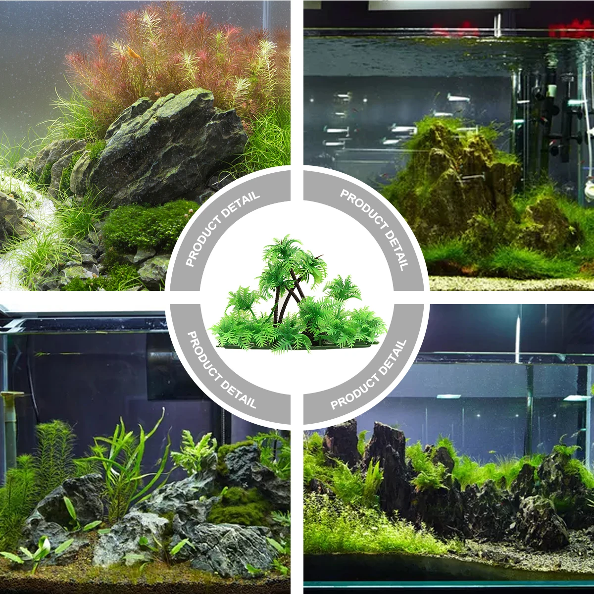 

Artificial Coconut Tree Simulation Aquarium Decorations Plastic Fish Tank Ornaments Realistic Shape Fine Workmanship Premium