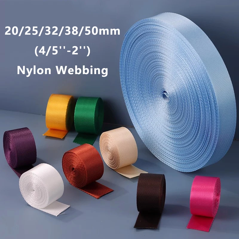 

5Meters Nylon Tape 20/25/32/38/50mm Webbing Strap 0.7mm Thick Ribbon Decoration At The Meter Belt Sling Sewing Bais Accessories