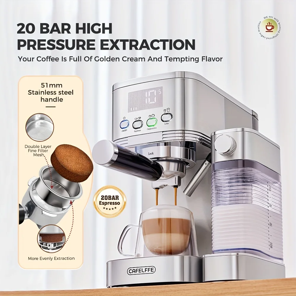 hibrew home coffee machineItalian Espresso Self-Cleaning Function For Home Office Use machine coffee돌체라떼